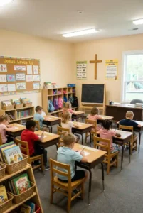 Children Learning At Christian Faith School